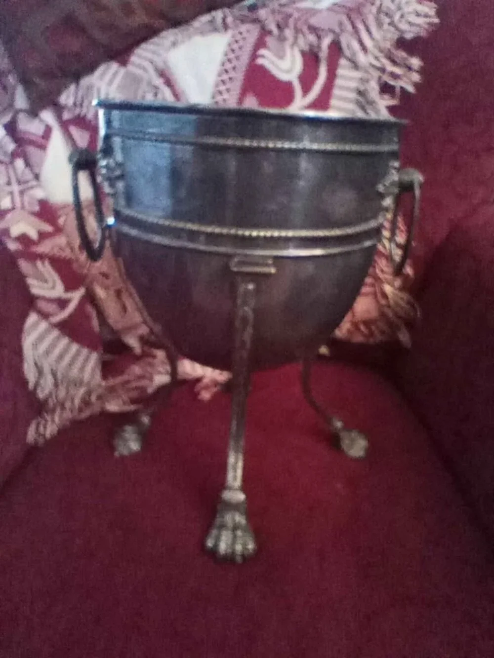 Pair of Vintage Silver Plate Footed Planter Jardinieres or Champagne Chillers